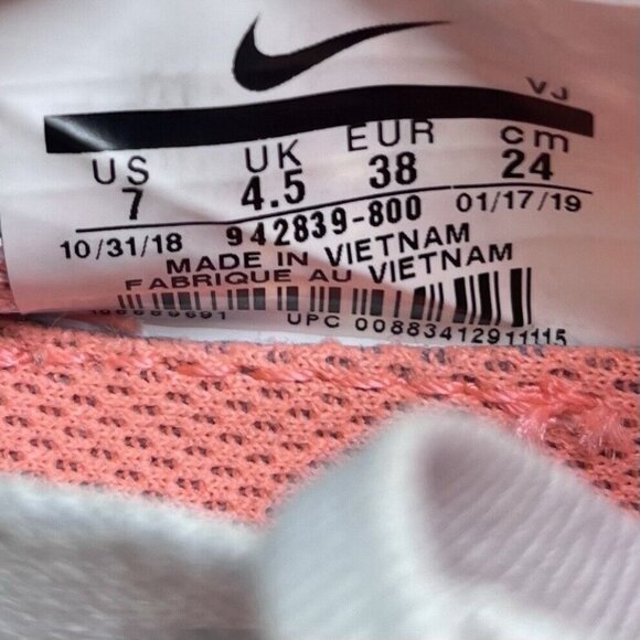 Nike Free RN Flyknit 2017 Running Shoes Gray Orange Women’s Size 7 - Picture 9 of 9